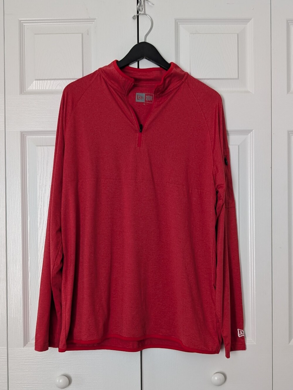 New Era Men's Quarter-Zip Pullover Shirt - Red